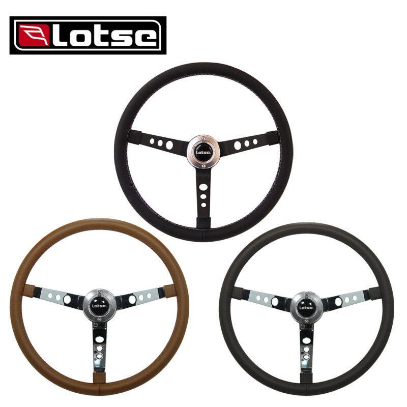 Volante Clássico Lotse Big Block ( Couro - Black / Preto / Marrom ) - Imagem 1