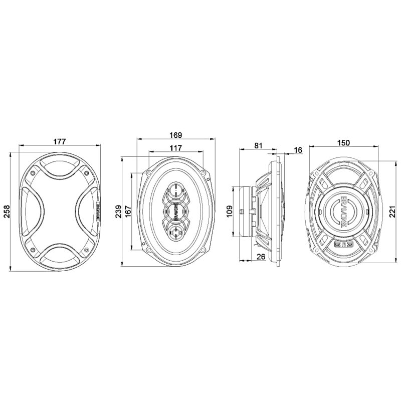 Kit Facil Bravox X Triaxial ( B3x60x 6 + B4x69x 6x9 ) 480w - Imagem 4