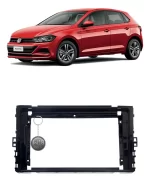 Kit Moldura Painel Multimídia Black Piano 9 Pol Volkswagen Novo Polo T- Cross e Virtus