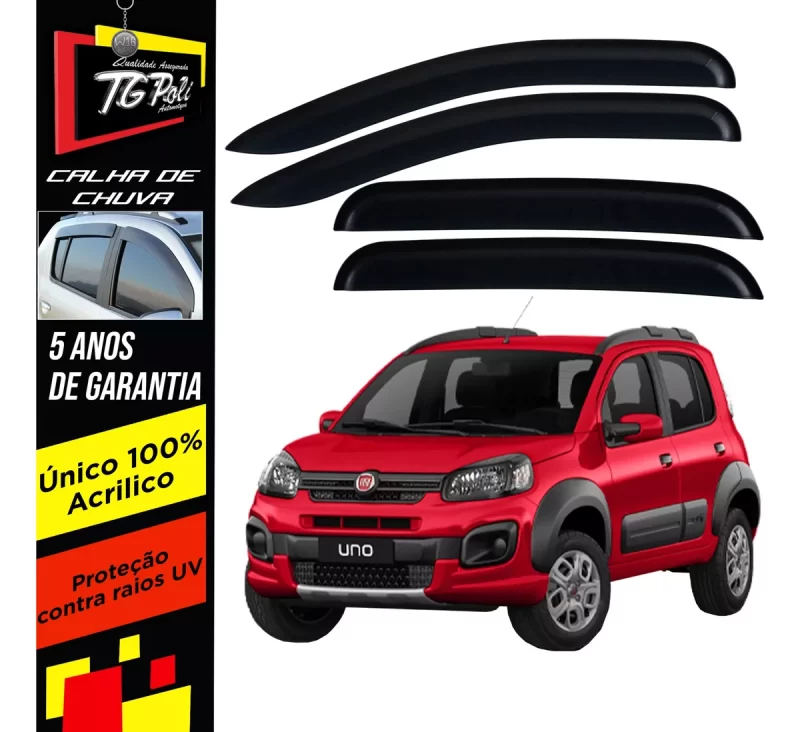 Calha Chuva Tg Poli 24.016 Fiat Uno Evo - Imagem 1