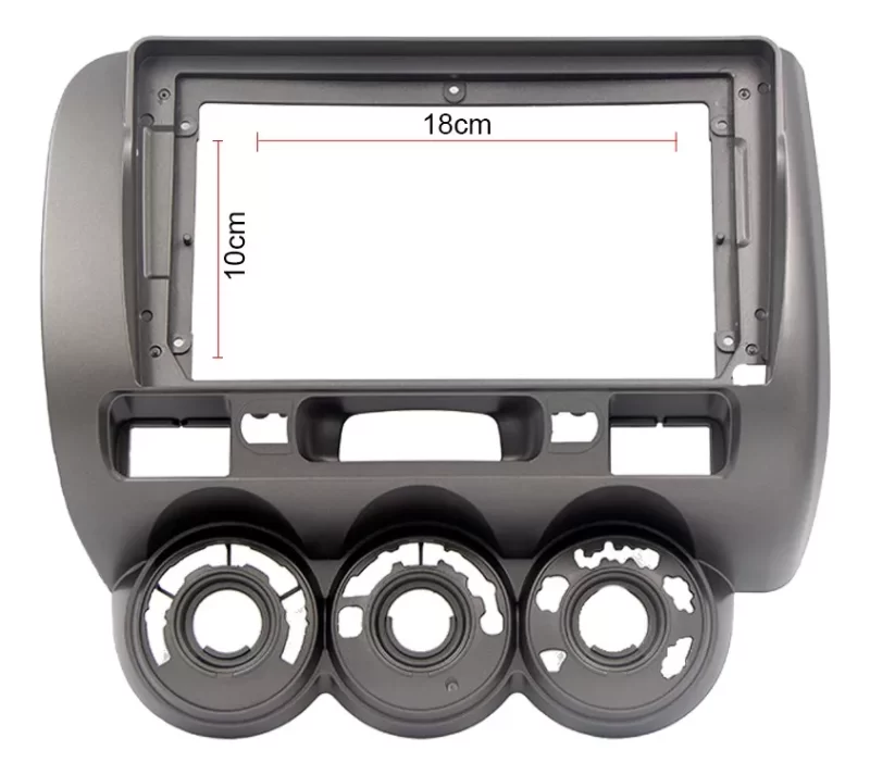 Combo Moldura Painel Multimídia Mp5 Dvd Grafite Honda Fit - Imagem 4