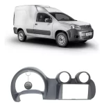 Combo 2 Din Moldura Painel Multimídia Grafite Fiat Uno Vivace e Fiorino