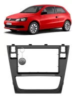 Combo 2 Din Moldura Painel Multimídia Preto Volkswagen Gol G6