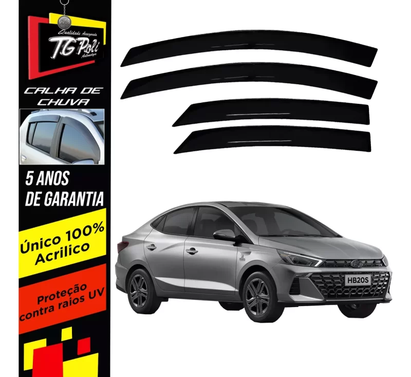 Calha Chuva Tg Poli 25.009 Hyundai Hb20s Sedan - Imagem 1