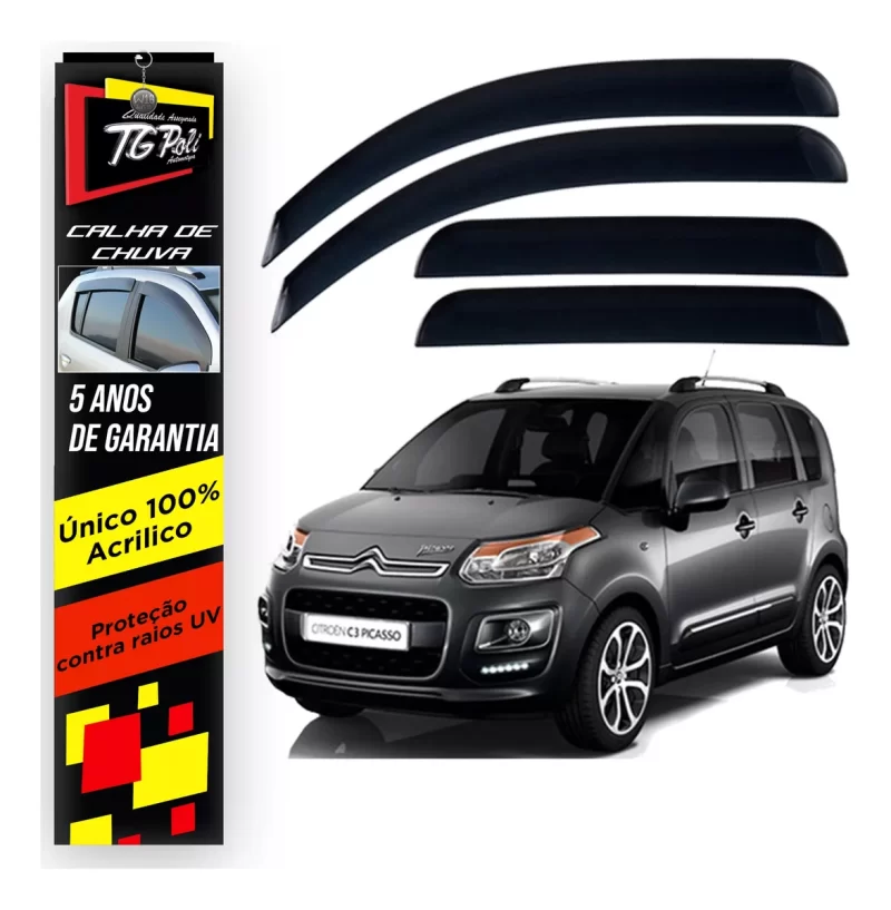 Calha Chuva Tg Poli 26.006 Citroen C3 Picasso - Imagem 1
