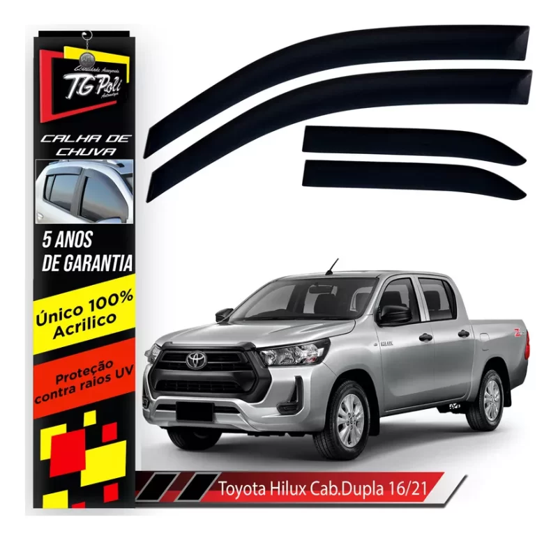 Calha De Chuva Tg Poli 27.008 Toyota Hilux Cd - Imagem 1