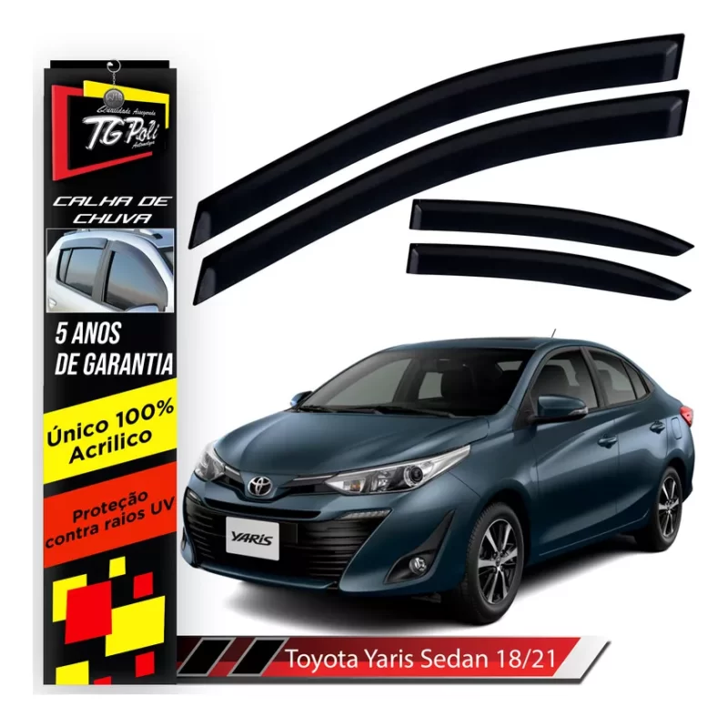 Calha Chuva Tg Poli 27.011 Toyota Yaris Sedan - Imagem 1