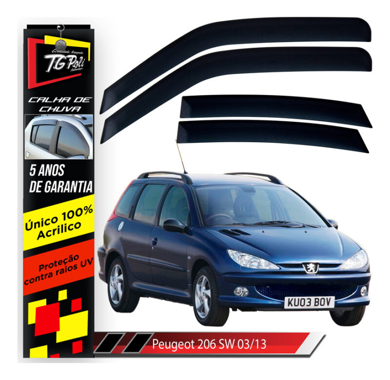 Calha De Chuva Tg Poli 20.004 Peugeot 206 Sw - Imagem 1