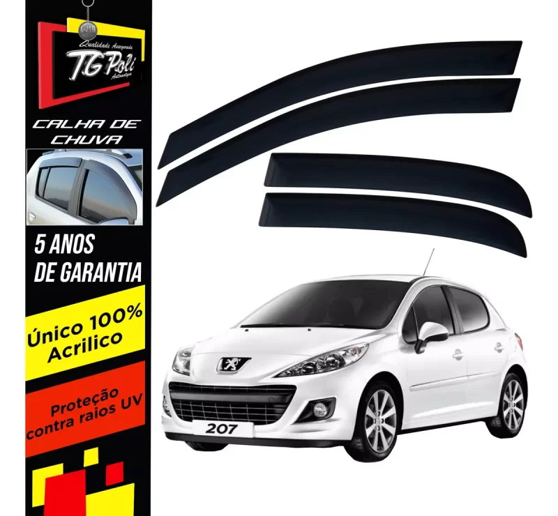 Calha Chuva Tg Poli 20001.0 Peugeot 207 Hatch - Imagem 1