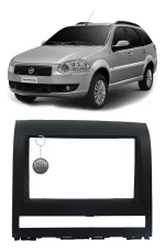 Moldura Painel Multimídia Preta 2 Din Mp5 Fiat Palio Weekend Siena e Idea