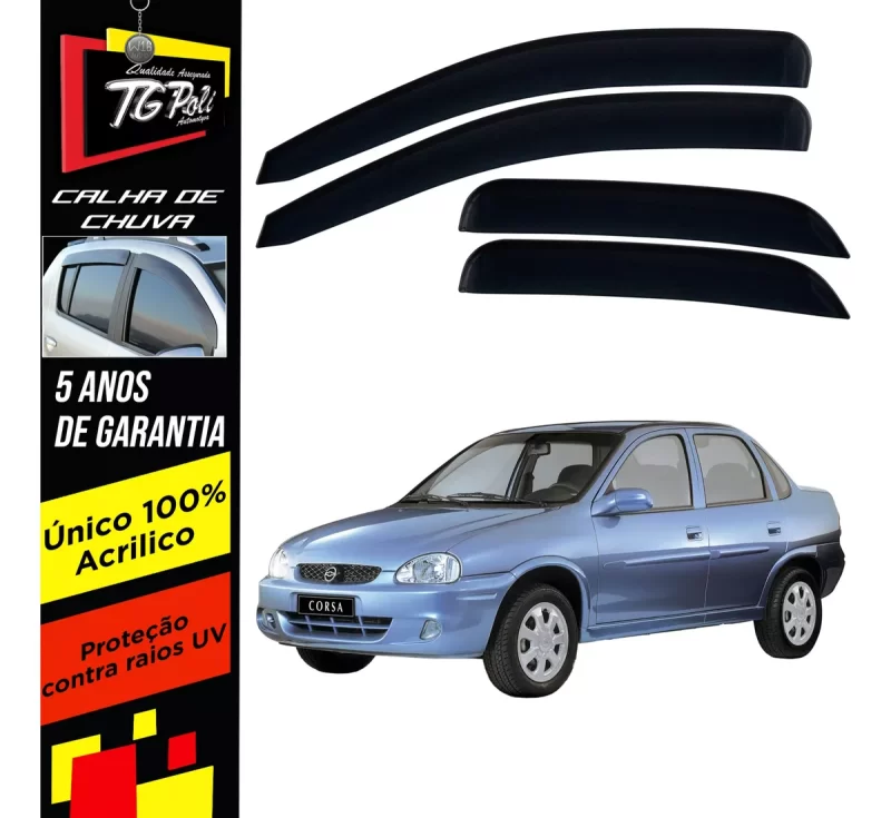 Calha Chuva Tg Poli 23.004 Chevrolet Corsa Sedan - Imagem 1
