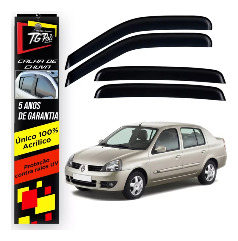 Calha Chuva Tg Poli 29001.0 Renault Clio Sedan - Imagem 1