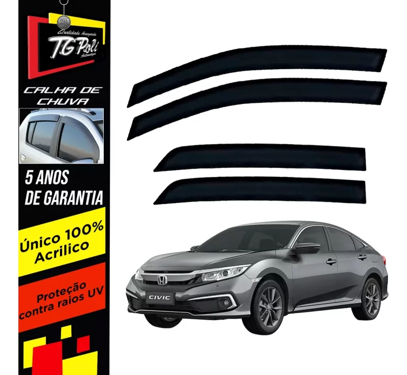 Calha Chuva Tg Poli 28011.0 Honda Civic G10 - Imagem 1
