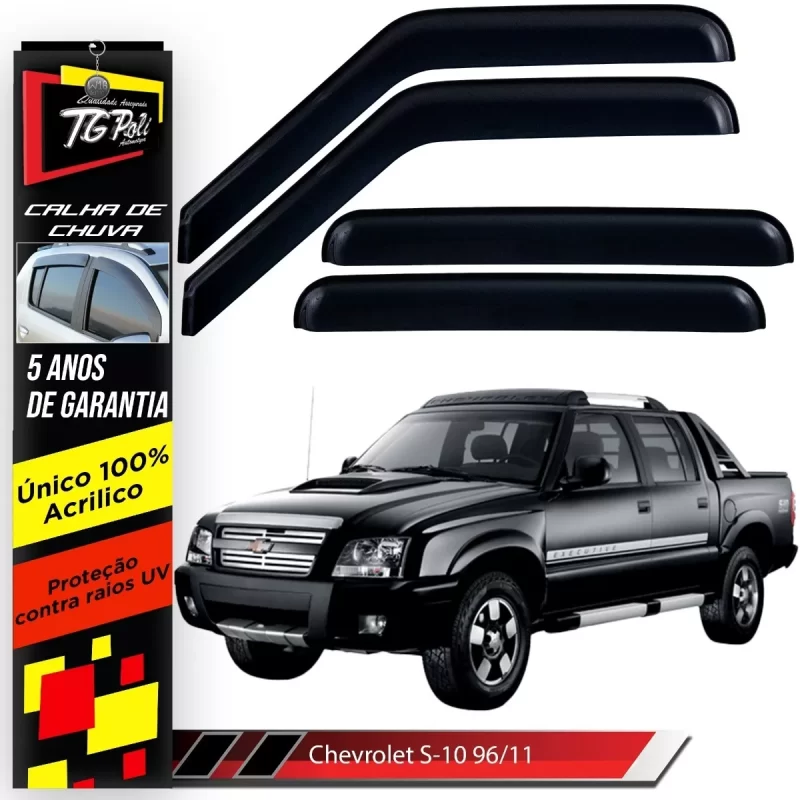 Calha Chuva Tg Poli 23.008 Chevrolet S10 Cabine Dupla - Imagem 1