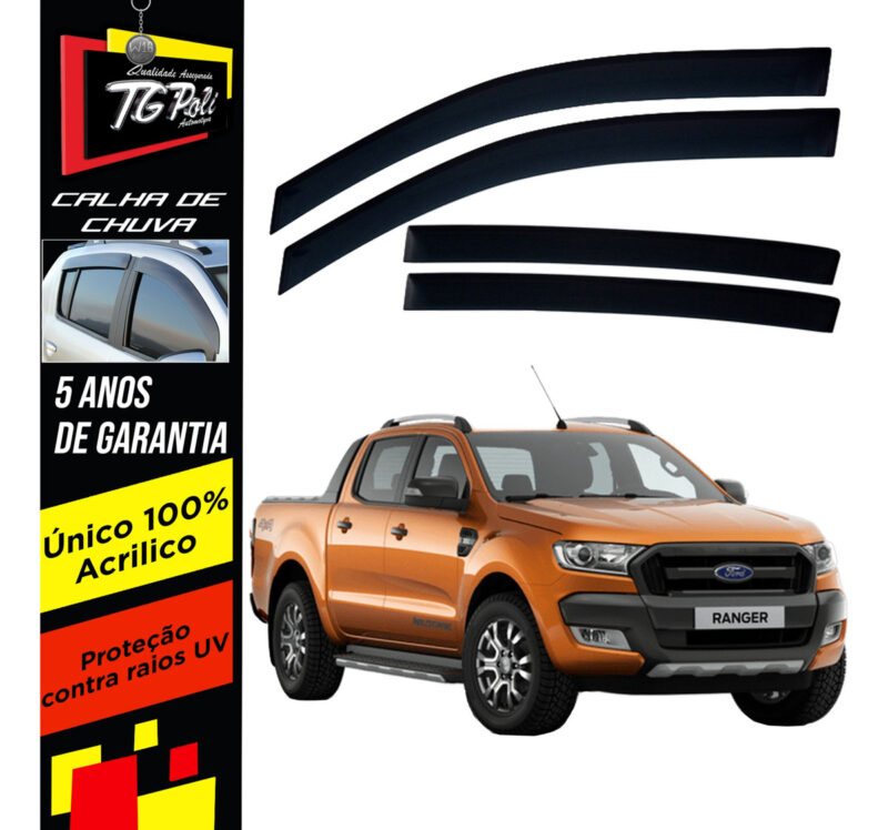 Calha Chuva Tg Poli 21.017 Ford Ranger Cd - Imagem 1