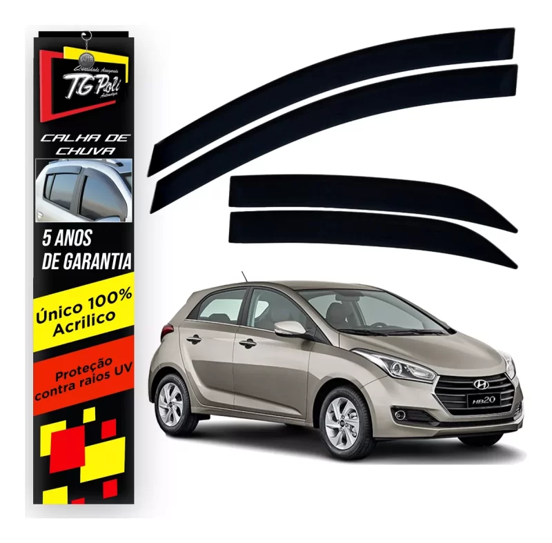 Calha Chuva Tg Poli 25.005 Hyundai Hb20 Hatch - Imagem 1