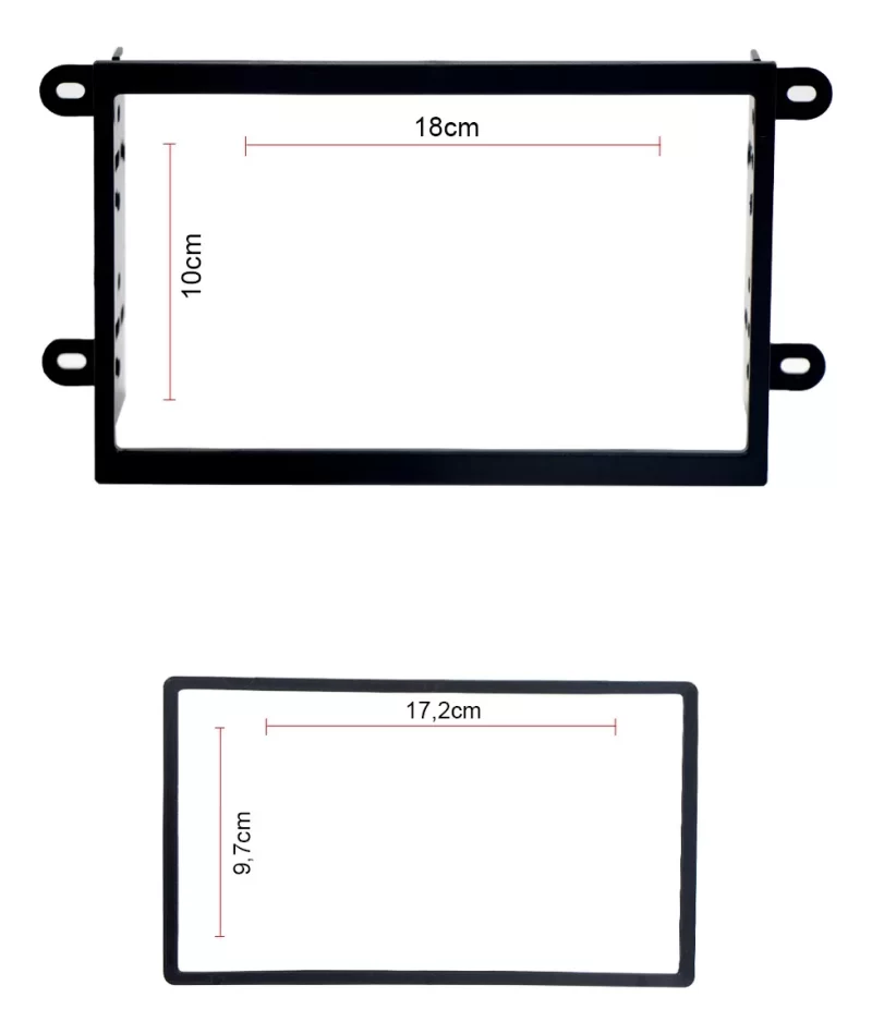 Combo Moldura Painel Multimídia 7 Pol Preto Chevrolet Prisma Joy Cobalt Onix e Spin - Imagem 2