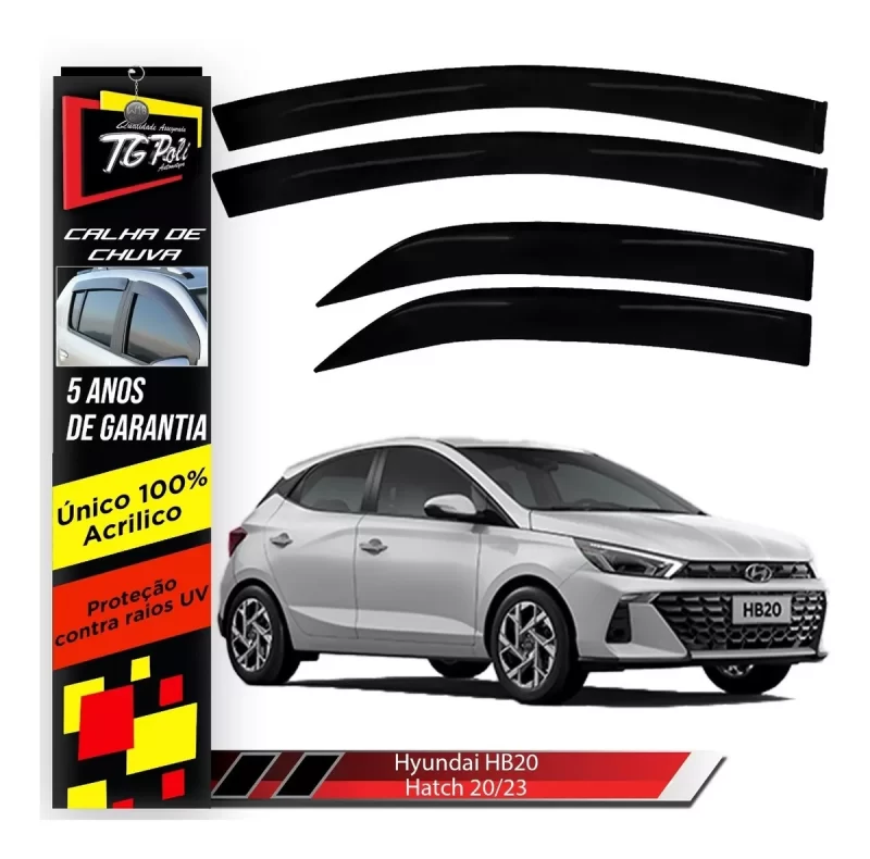 Calha Chuva Tg Poli 25.008 Hyundai Hb20 Hatch - Imagem 1