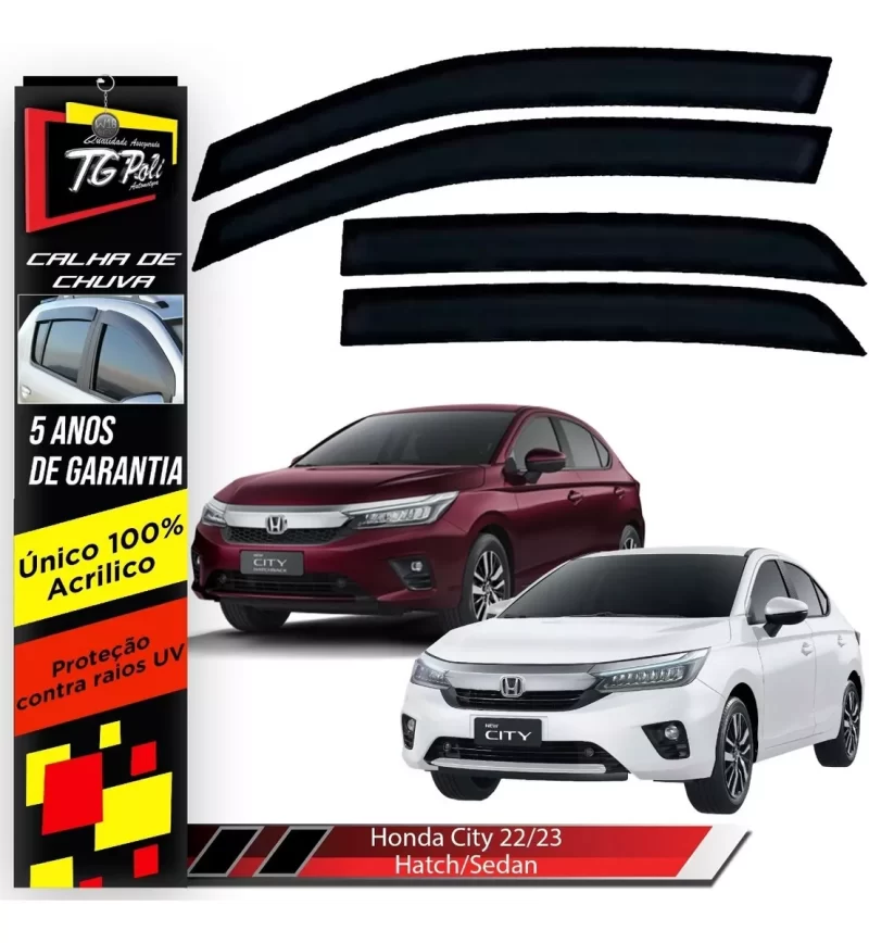 Calha Chuva Tg Poli 28.012 Honda New City - Imagem 1