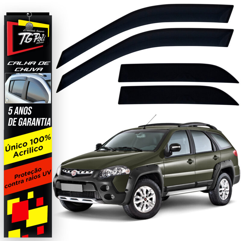 Calha De Chuva Tg Poli 24.004 Fiat Palio Weekend - Imagem 1