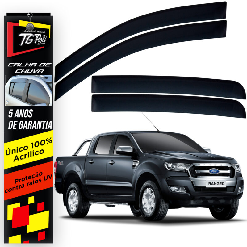 Calha De Chuva Tg Poli 21017.0 Ford Ranger - Imagem 1
