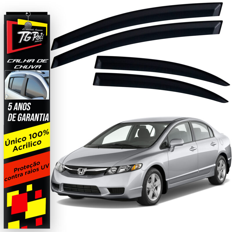 Calha Chuva Tg Poli 28006.0 Honda Civic - Imagem 1