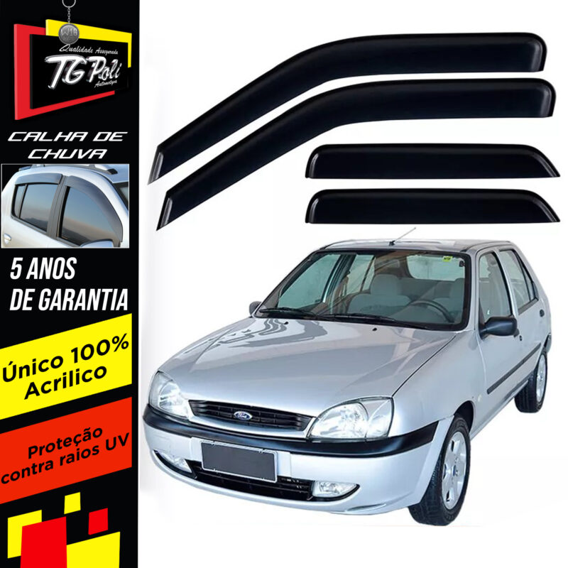 Calha Chuva Tg Poli 21.004 Ford Fiesta Street - Imagem 1