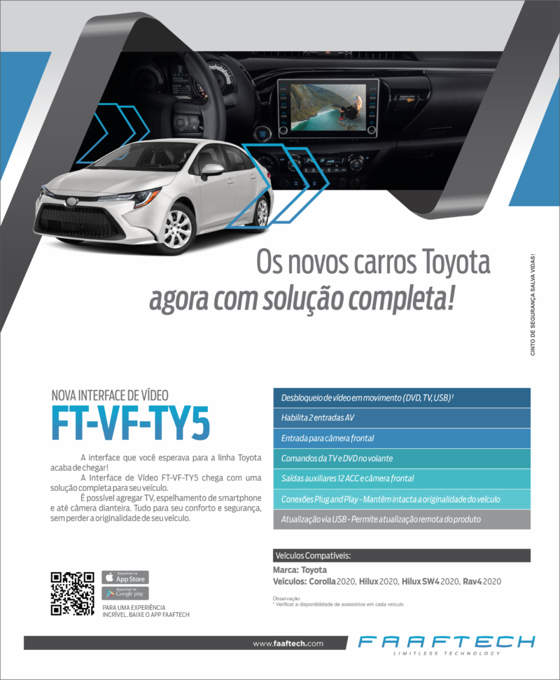 Interface De Vídeo Faaftech Para Instalação De Acessórios Toyota FT-VF-TY5 - Imagem 4