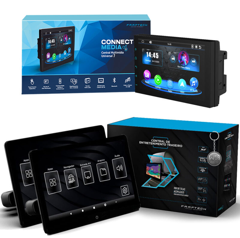 Multimídia Faaftech Connect Media 7 Polegadas 2 Din Carplay - Imagem 1