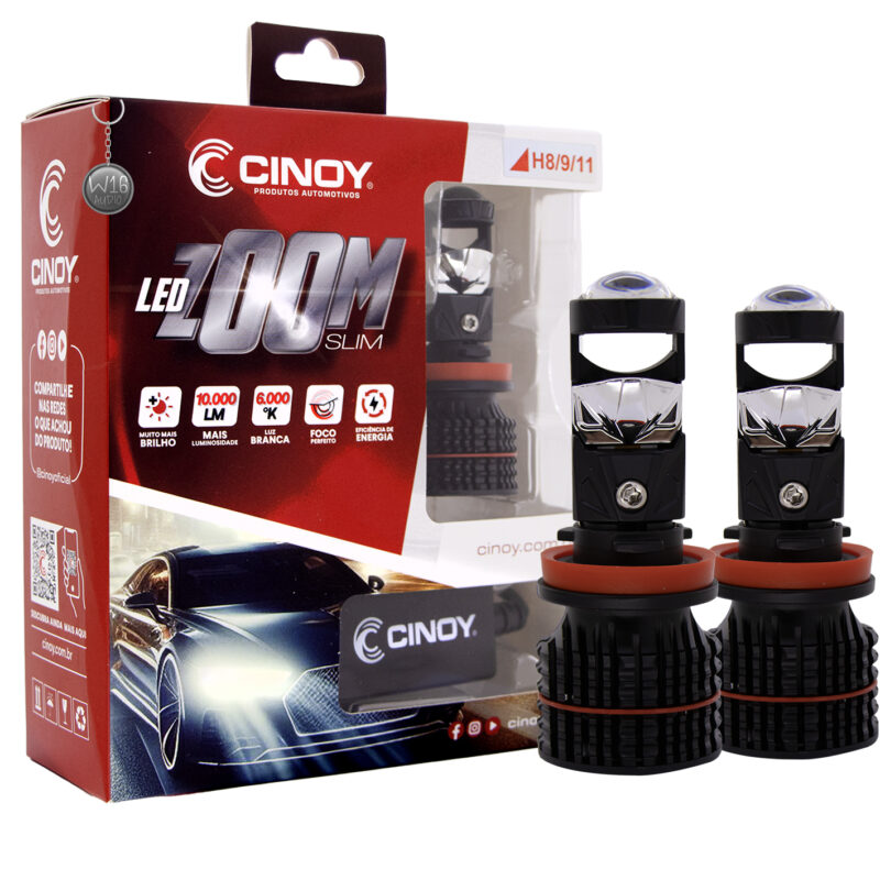 Lâmpada de Led Cinoy Zoom 1000 Lumens Slim H8/9/11 - Imagem 1