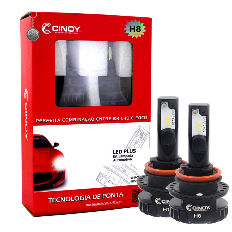 Lâmpada de Led Cinoy 6000 Lumens Plus H8 - Imagem 1