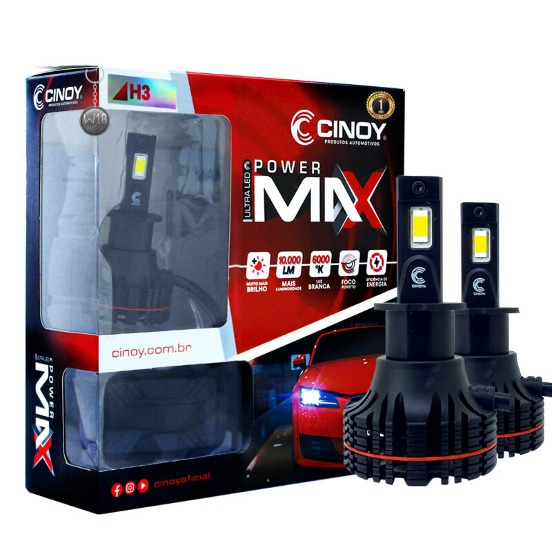 Lâmpada Ultra Led Cinoy 10000 Lumens Power Max H3 - Imagem 1