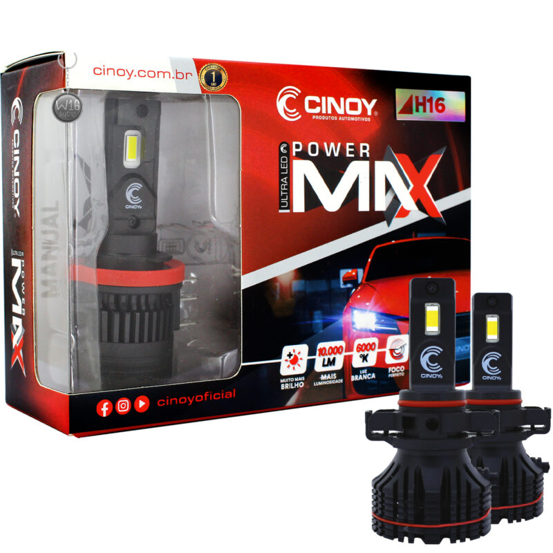 Lâmpada Ultra Led Cinoy 10000 Lumens Power Max H16 - Imagem 1
