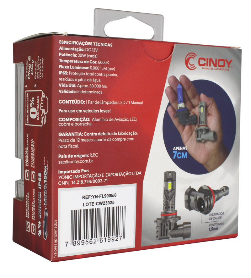 Lâmpada de Led Cinoy Star 1:1 6000 Lumens 9005 - Imagem 6