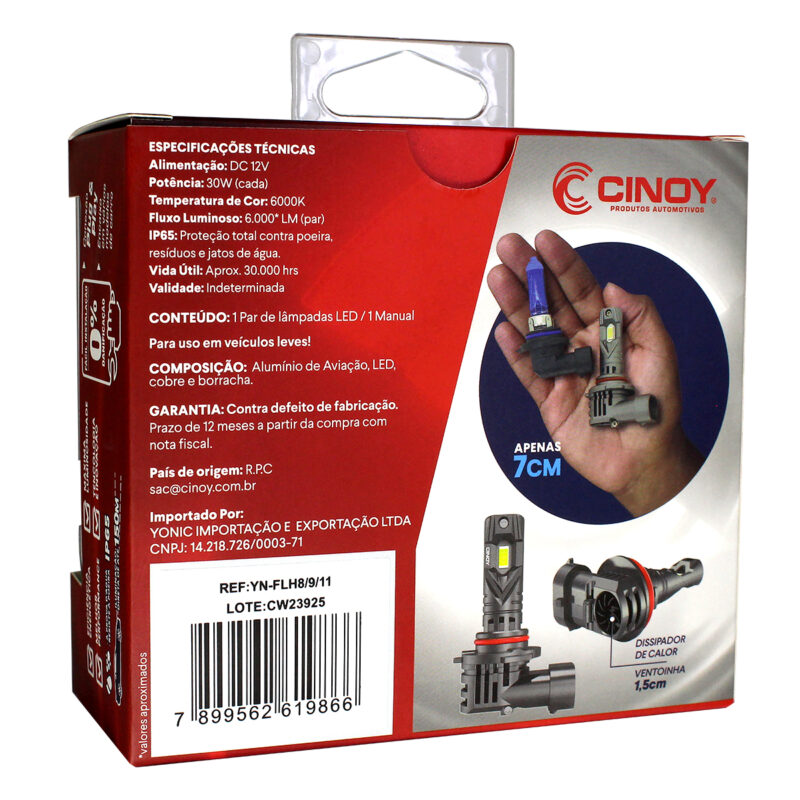 Lâmpada de Led Cinoy Star 1:1 6000 Lumens H11 - Imagem 5