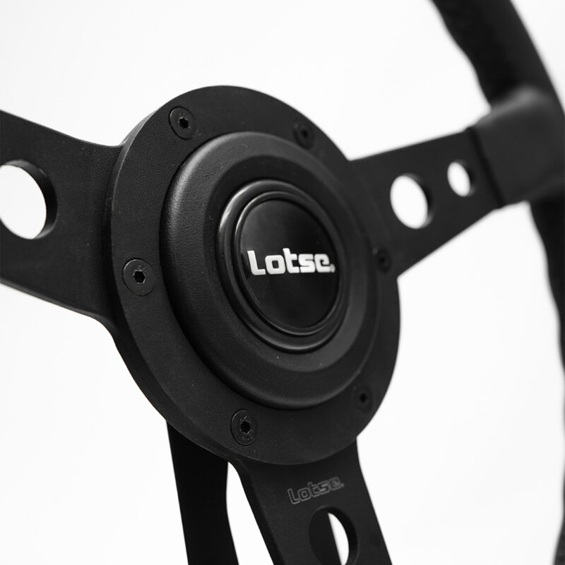 Volante Classico Lotse Britan Couro Preto Haste Preta - Imagem 4