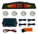 Sensor De Ré Estacionamento Cinoy 4 Pontos Alerta Sonoro Prateado