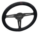 Volante Lotse Fiorano Couro Haste Black Com Linhas Vermelhas - Imagem 2