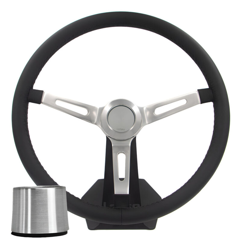 Volante Clássico Lotse Hemi ( Couro / Preto ) + Cubo Adaptador - Imagem 1