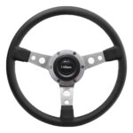 Volante Classico Lotse Britan Couro Preto Haste Polida