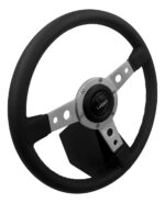 Volante Classico Lotse Britan Couro Preto Haste Polida - Imagem 3