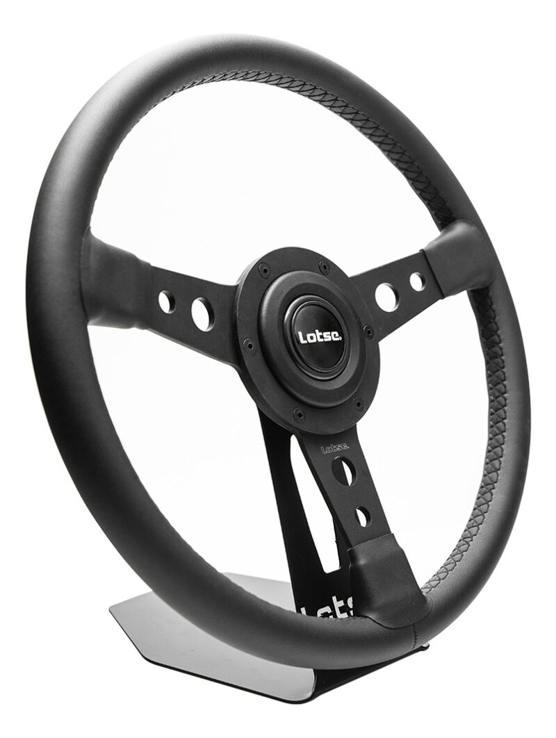 Volante Classico Lotse Britan Couro Preto Haste Preta - Imagem 2