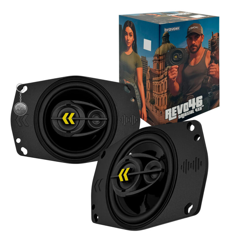 Kit Alto Falante Bravox Triaxial Revo 46 4x6 Polegadas 110w Preto - Imagem 1